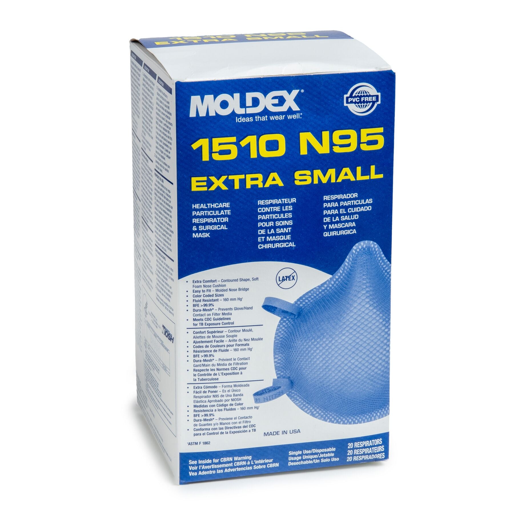 Moldex 1510 (XS Extra Small) NIOSH N95 Healthcare Respirator Mask