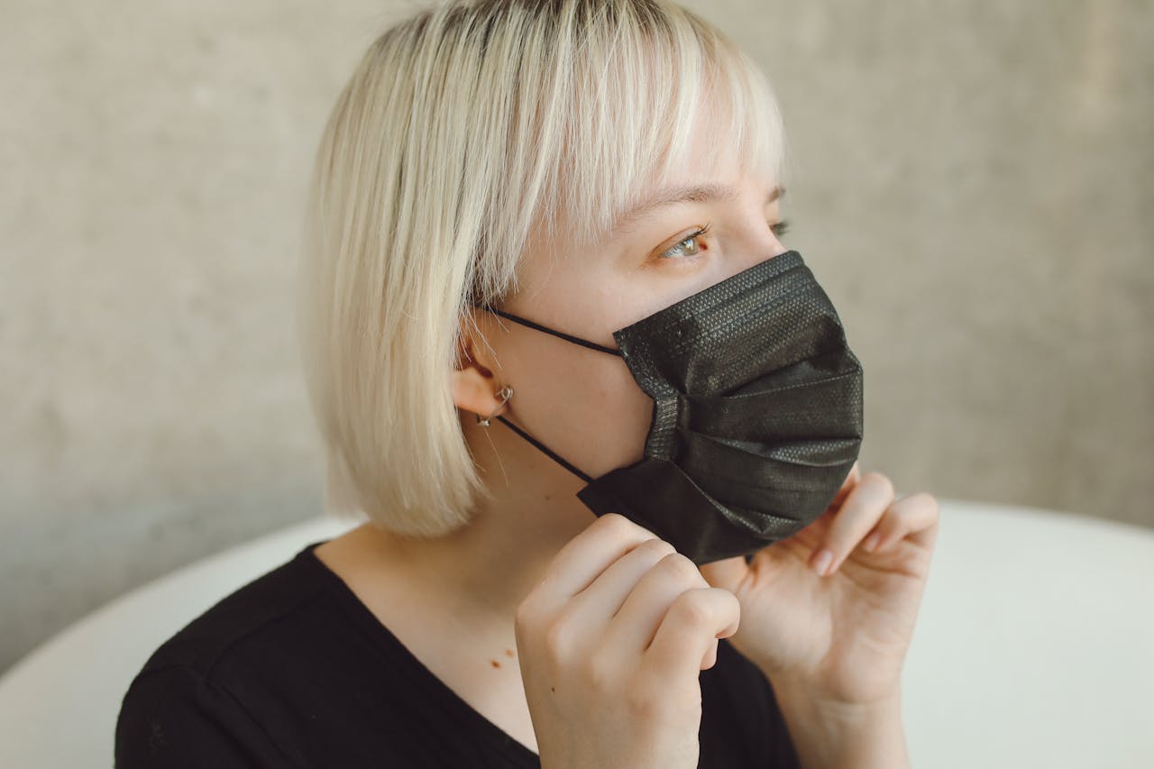 Black Face Mask: Level 3 Disposable Healthcare Procedural Mask - ASTM F2100 - Made in Canada