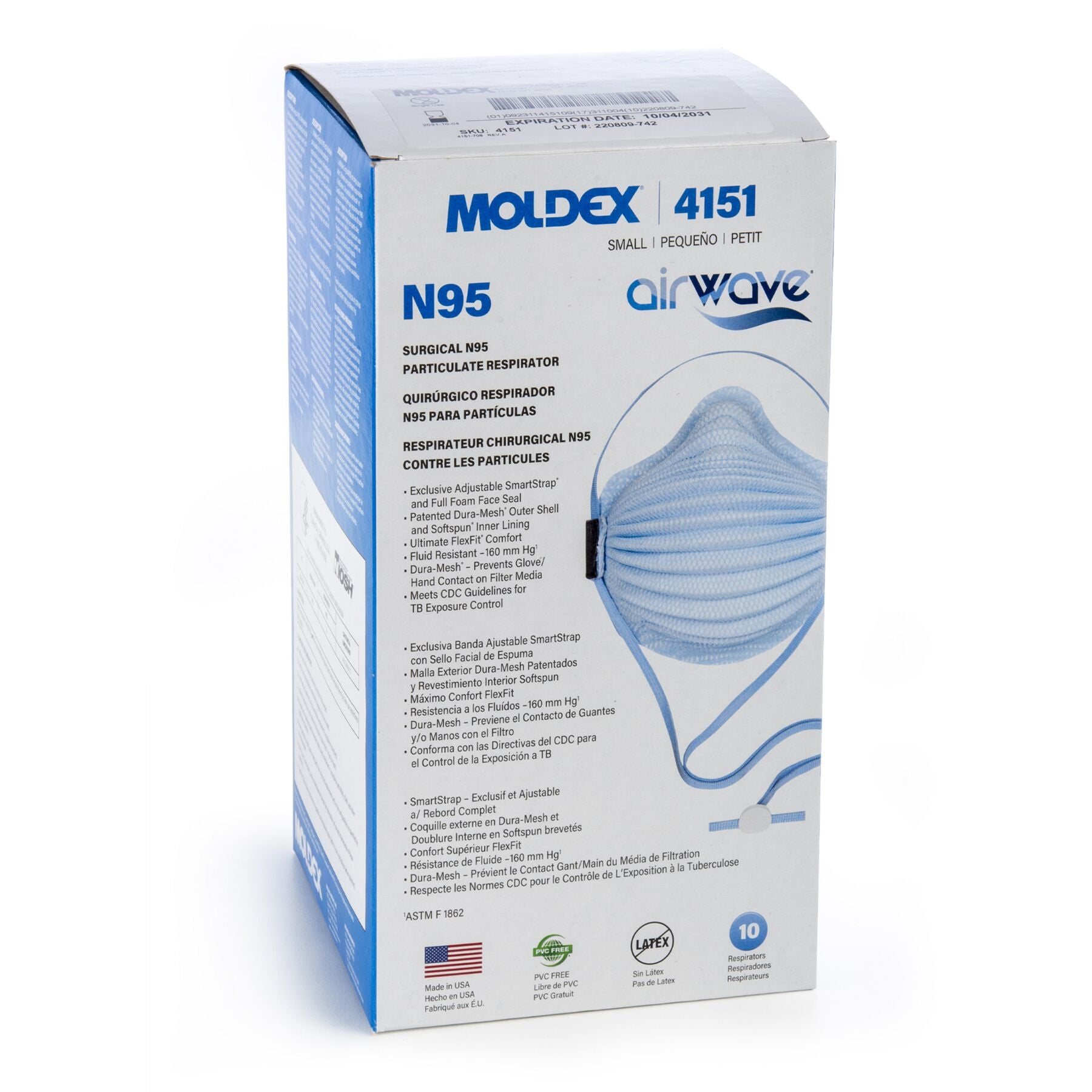 Moldex 4151 Airwave (Small) NIOSH N95 Healthcare Respirator Mask